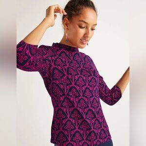 Boden Victoria Jacquard Top Size 8 NWOT